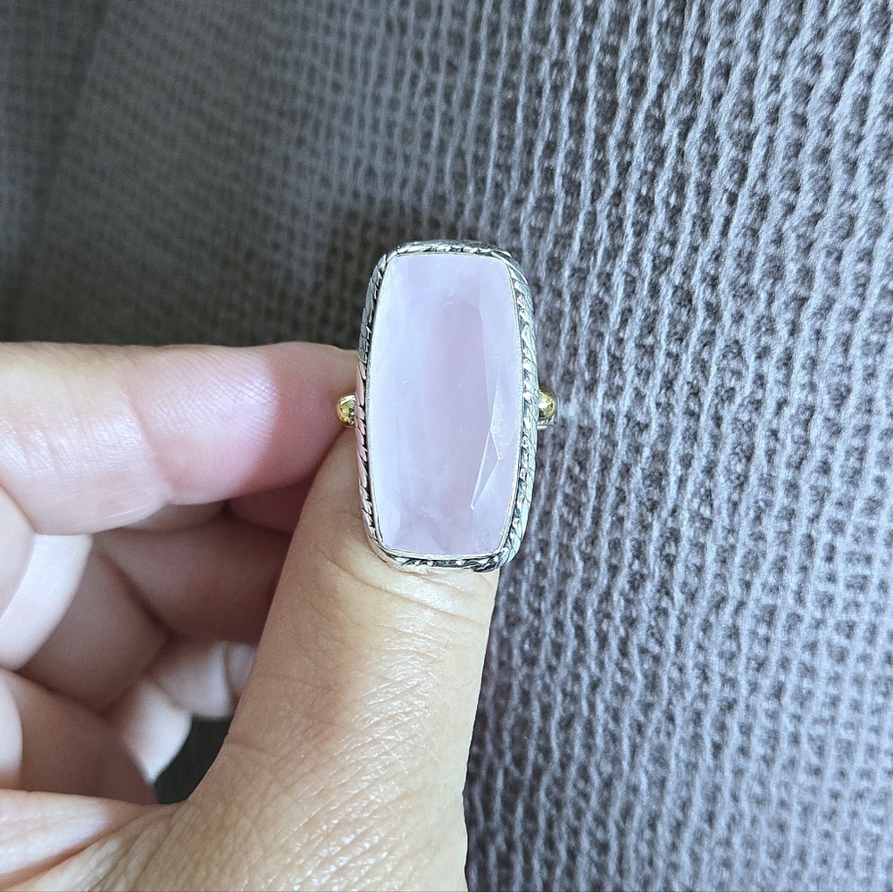 Shivam Rectangular Rose🌹 Quartz Statement Ring💍 - NWT - Picture 13 of 16